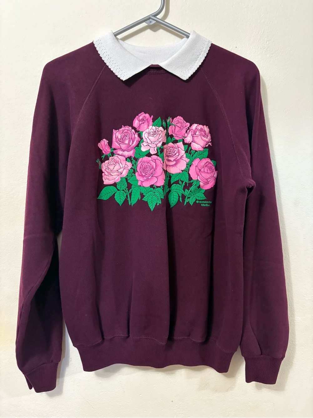 Womens 90s Vintage Grandmacore Rose Floral Morning Sun sweater size M/L